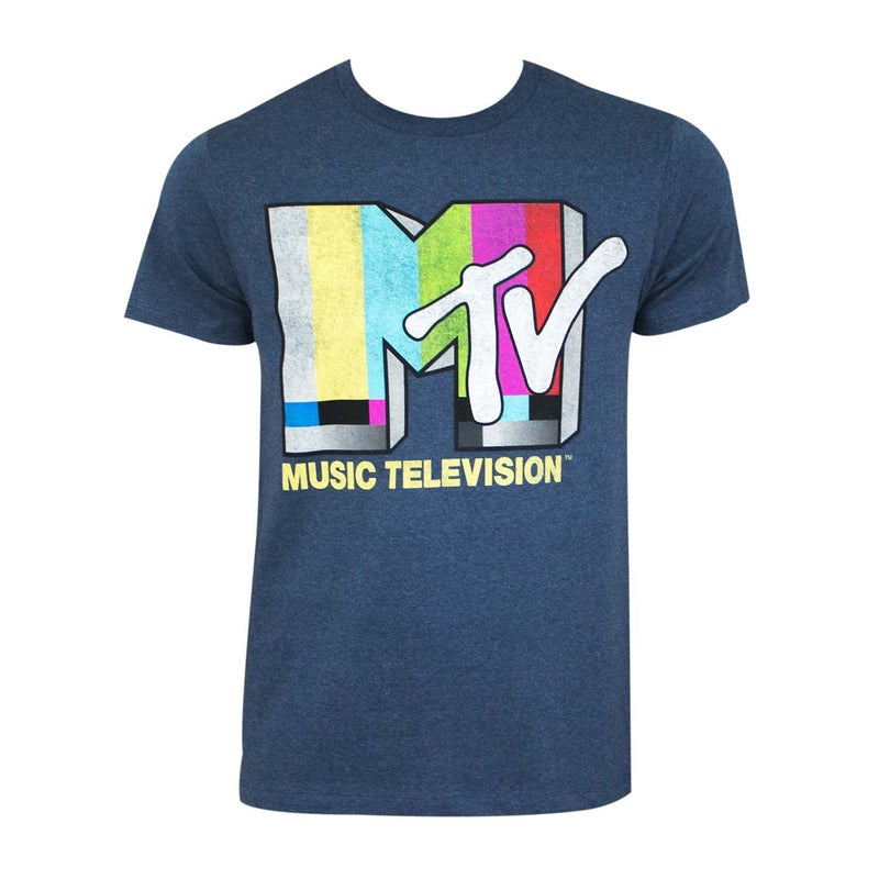 MTV Men's T-Shirt, Navy Heather, Medium